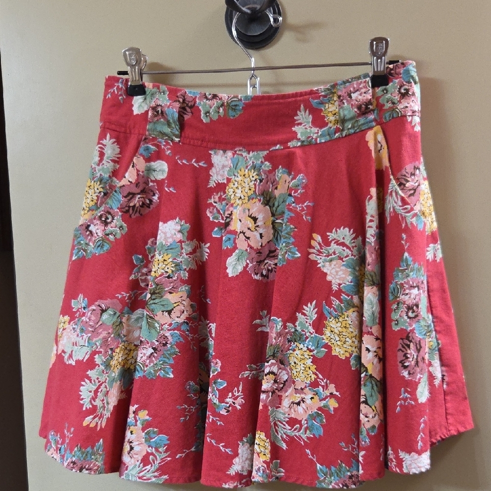 Pink Mini Skater Skirt with Pleats